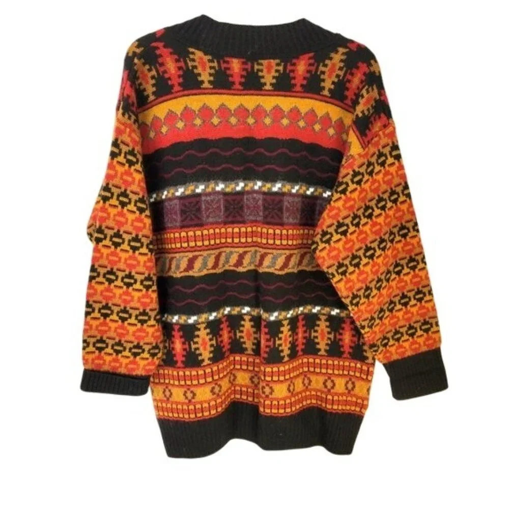 Colorful Western Knit Cardigan Women's Size Large - Picture 2 of 3